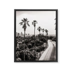 Los Angeles Black and White Framed Canvas Print Gallery Image 6