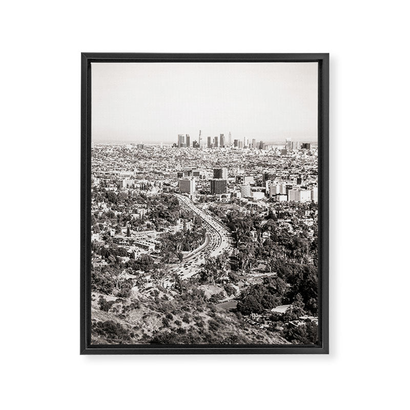Los Angeles Grey Framed Canvas Print Gallery Image 8