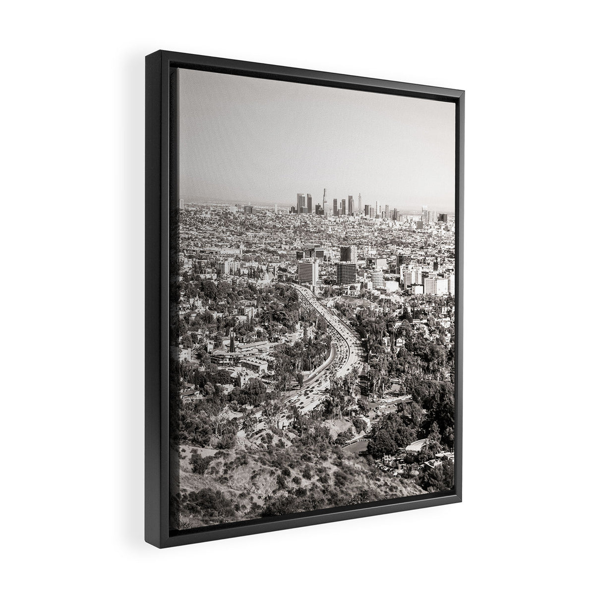 Los Angeles Grey Framed Canvas Print Gallery Image 2