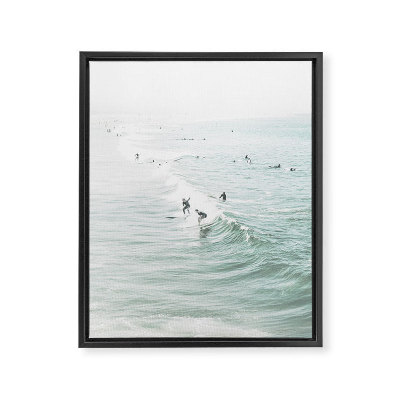 Surfer Waves Coastal Ocean Framed Canvas Print Gallery Image 6