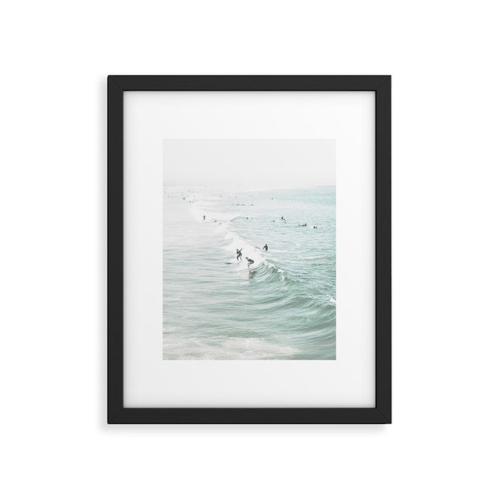Surfer Waves Coastal Ocean Framed Art Print Gallery Image 1
