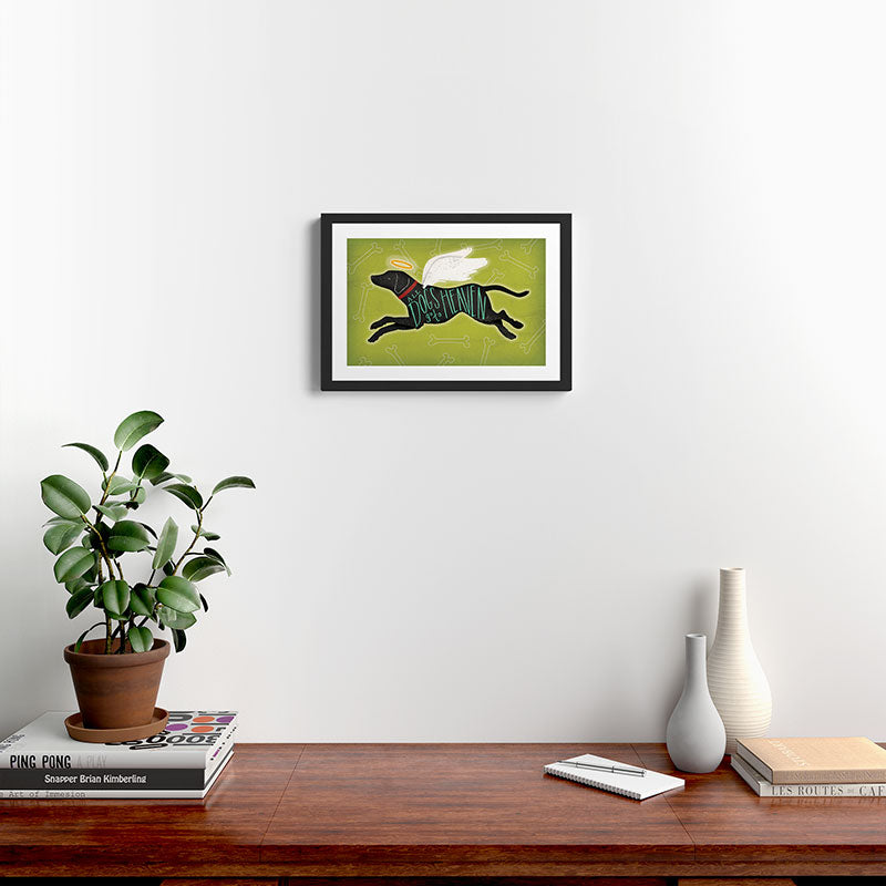 All Dogs Go To Heaven Black Dog Labrador  Framed Art Print Gallery Image 2