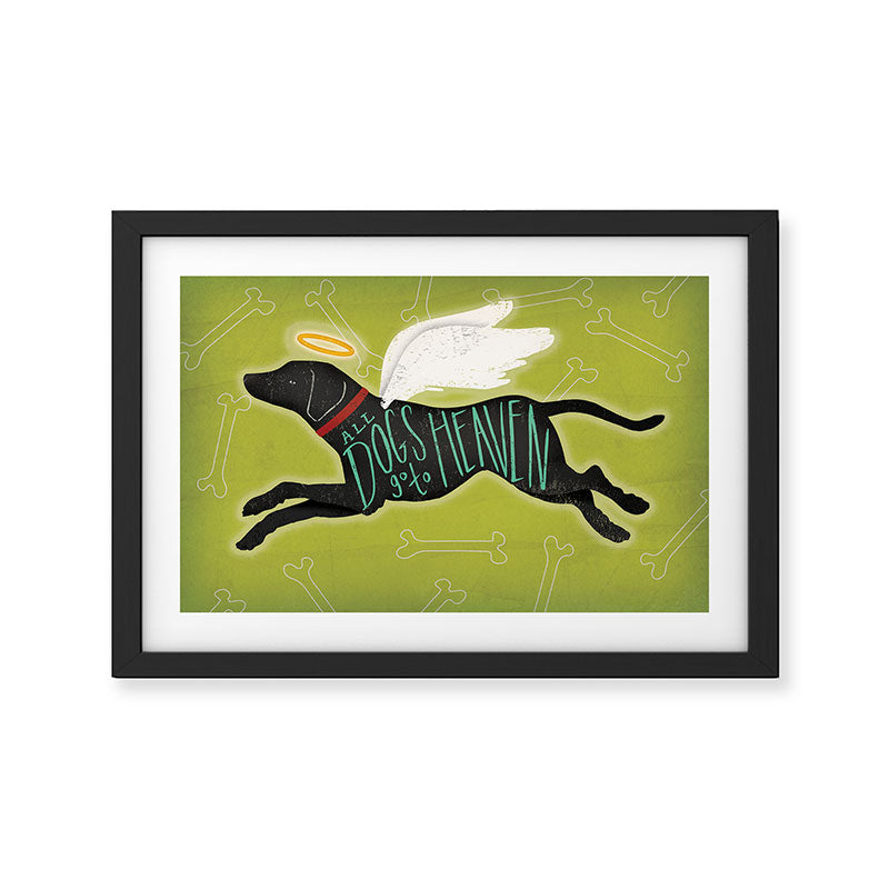 All Dogs Go To Heaven Black Dog Labrador  Framed Art Print Gallery Image 2