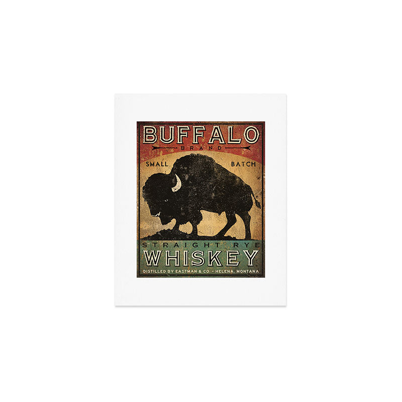 Bison Buffalo Whiskey Bourbon Art Print Gallery Image 1