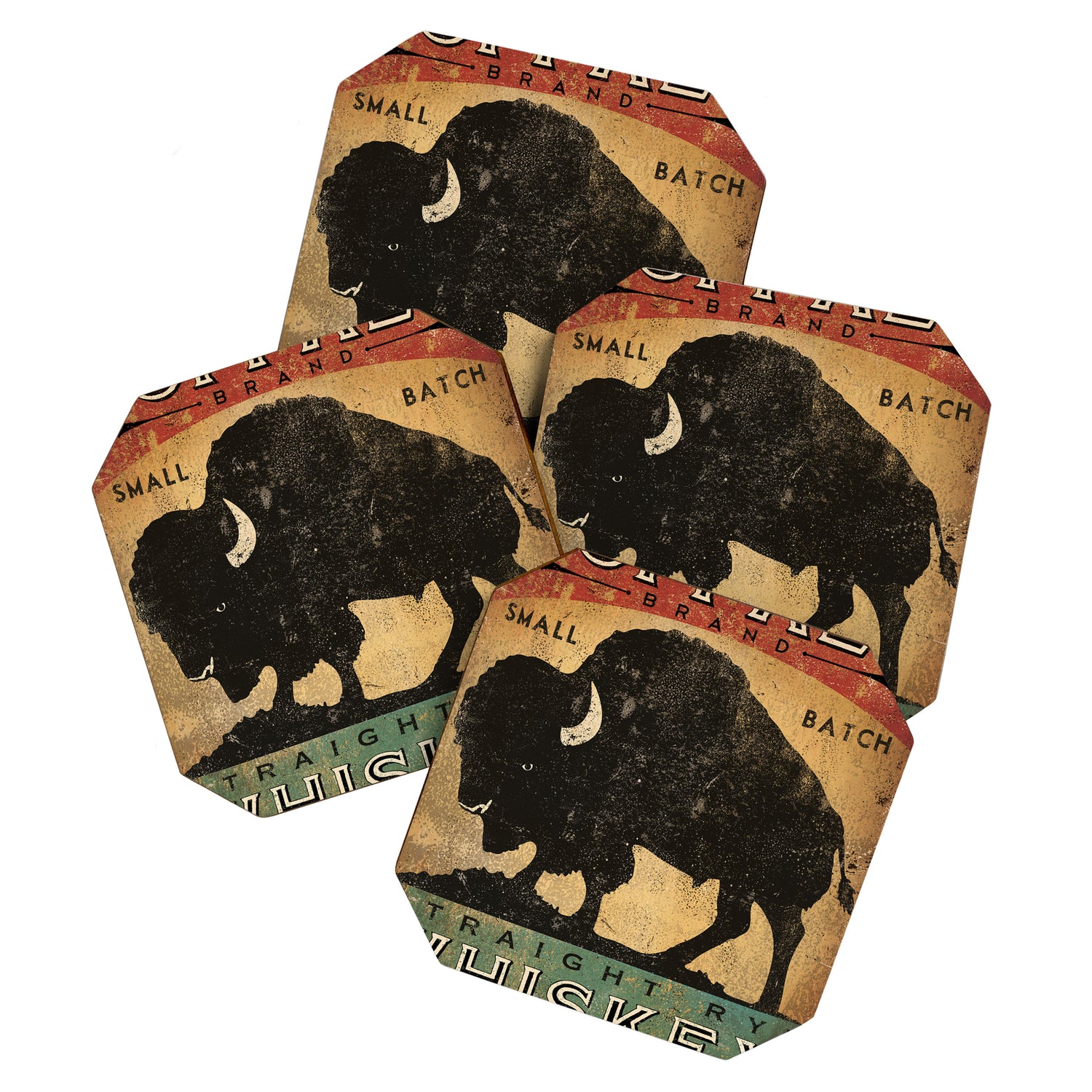 Bison Buffalo Whiskey Bourbon Coaster Gallery Image 1