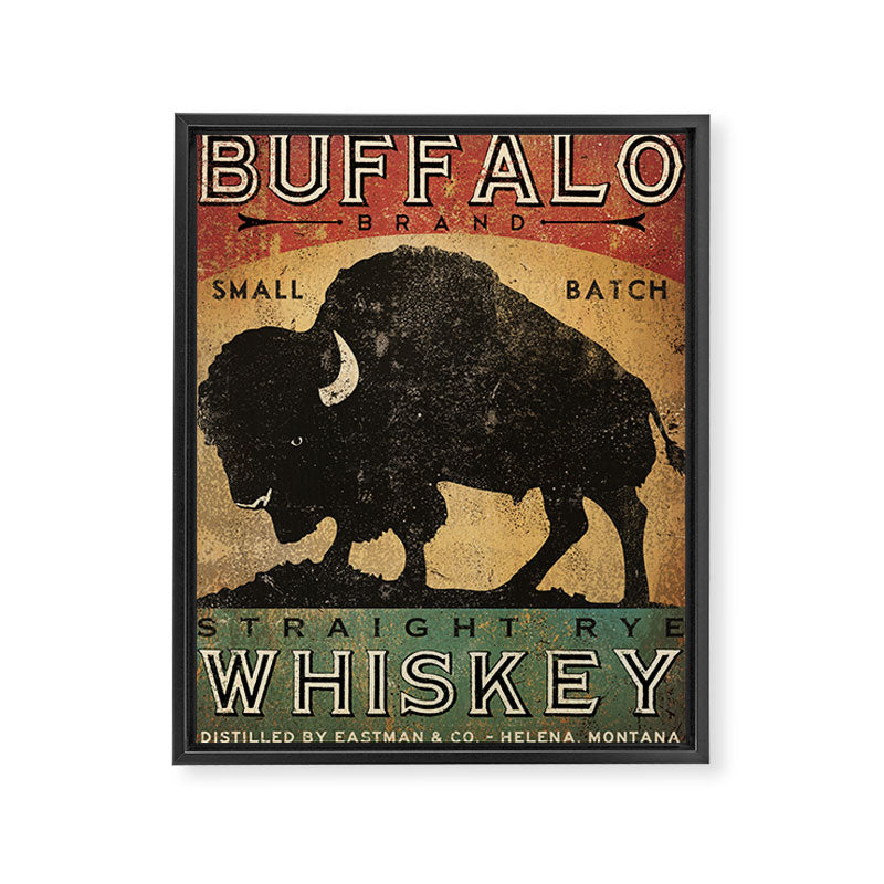 Bison Buffalo Whiskey Bourbon Framed Canvas Print Gallery Image 6