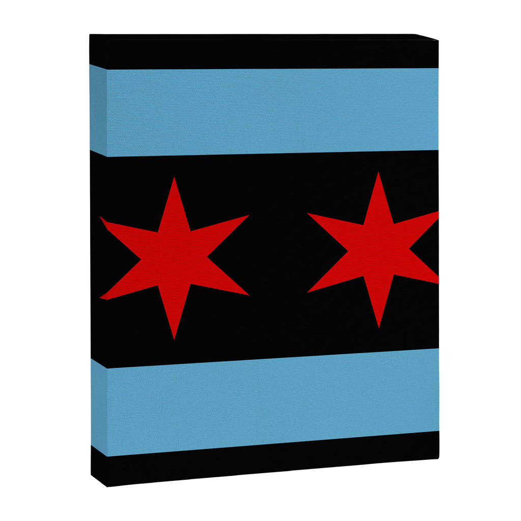 Black Chicago Flag Canvas Print Gallery Image 6