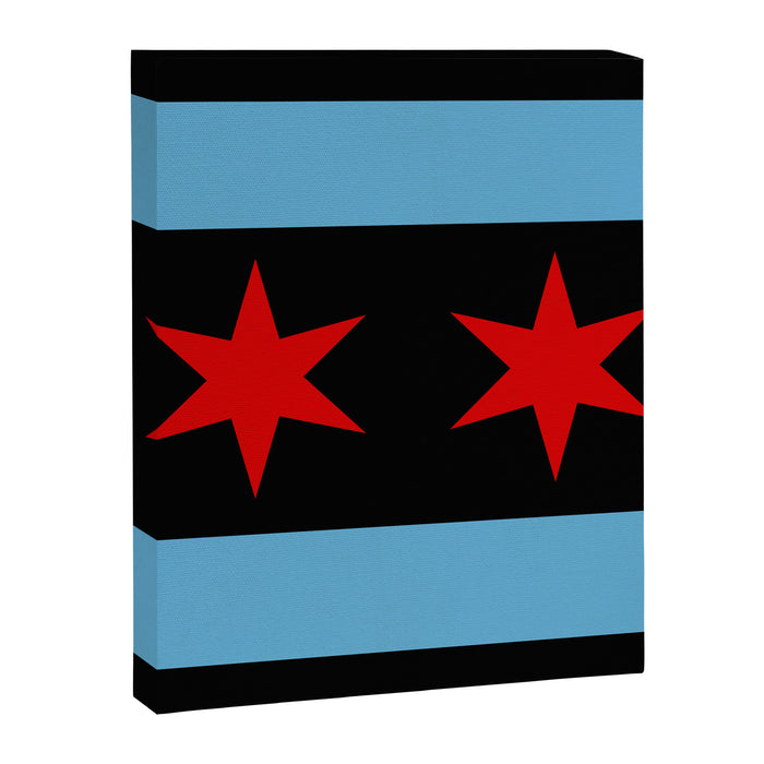 Black Chicago Flag Canvas Print Gallery Image 1