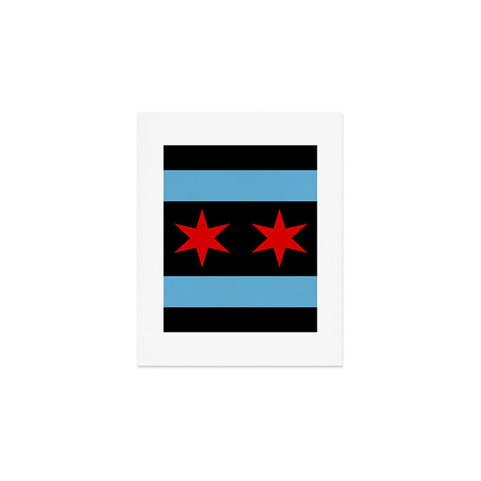 Black Chicago Flag Art Print Gallery Image 1