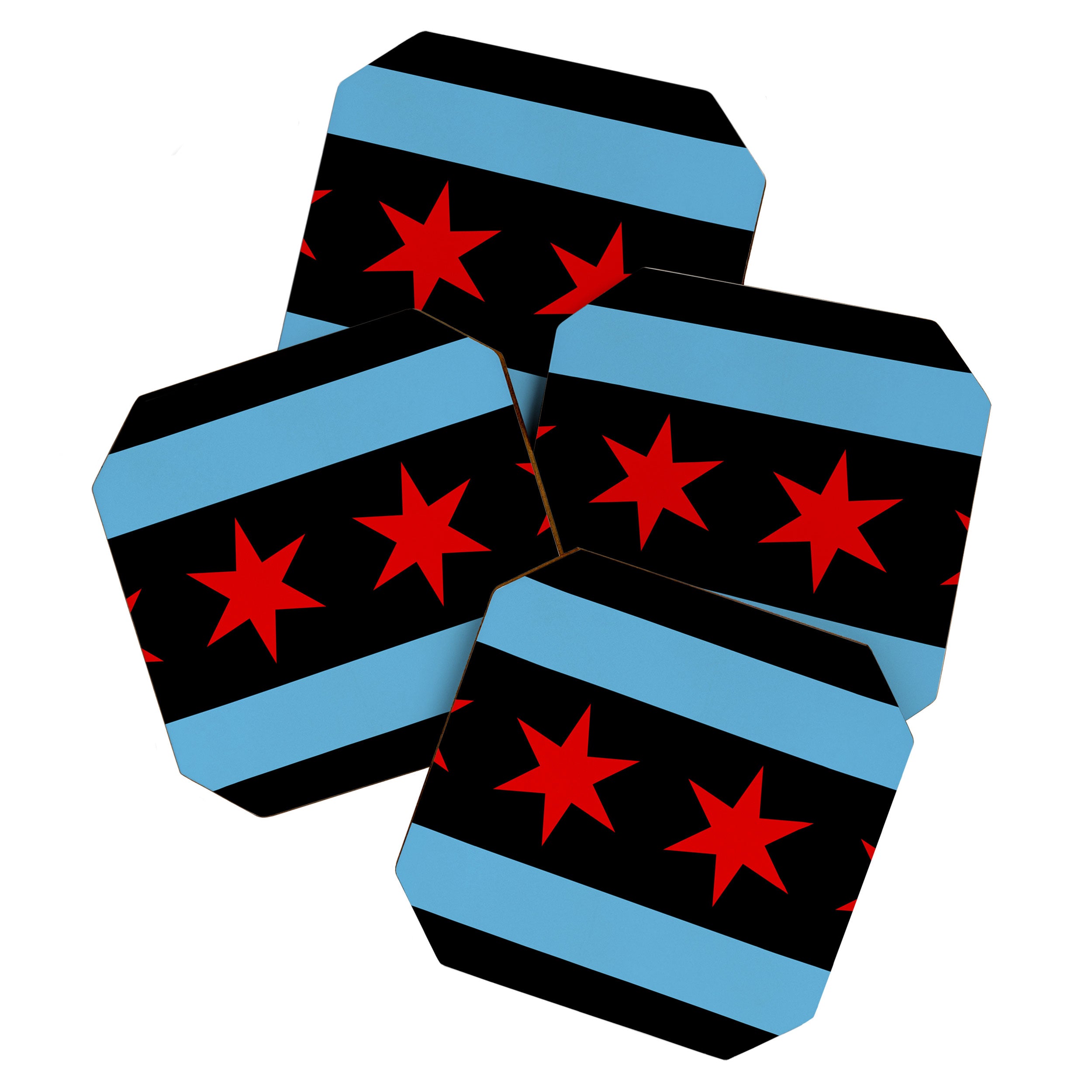 Black Chicago Flag Coaster Gallery Image 1