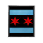 Black Chicago Flag Framed Canvas Print Gallery Image 6