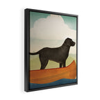 Black Dog Canoe '22 Framed Canvas Print Gallery Image 2
