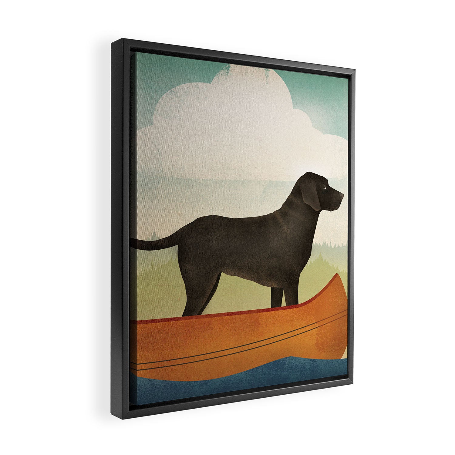 Black Dog Canoe '22 Framed Canvas Print Gallery Image 2