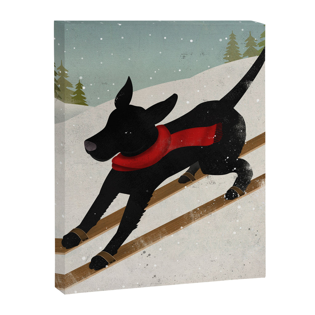 Black Dog Labrador Ski Mountain Canvas Print Gallery Image 8