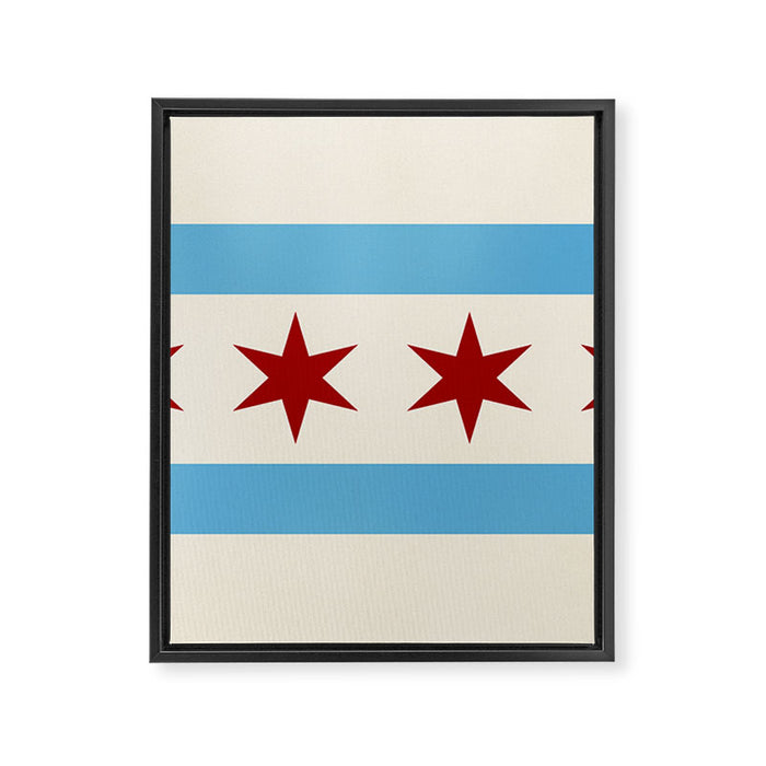 Chicago Flag Framed Canvas Print Gallery Image 1