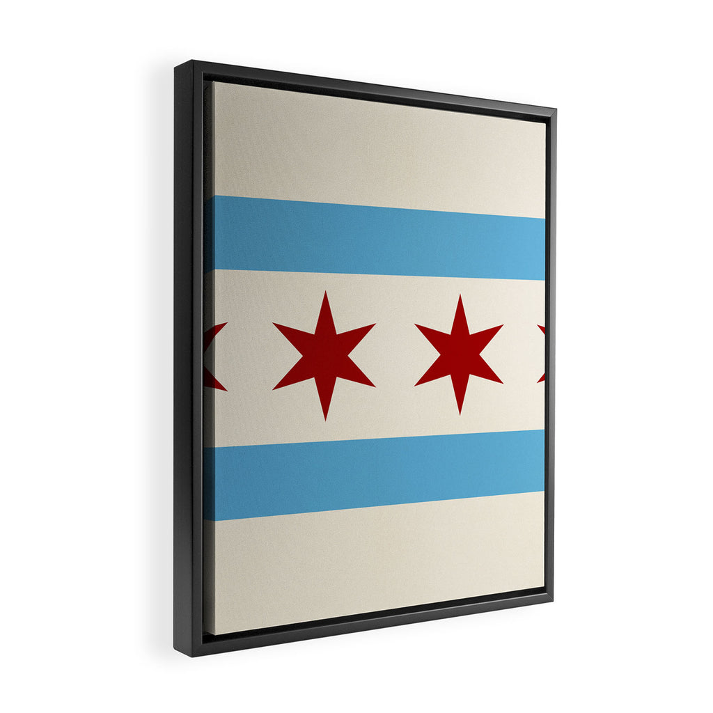 Chicago Flag Framed Canvas Print Gallery Image 2