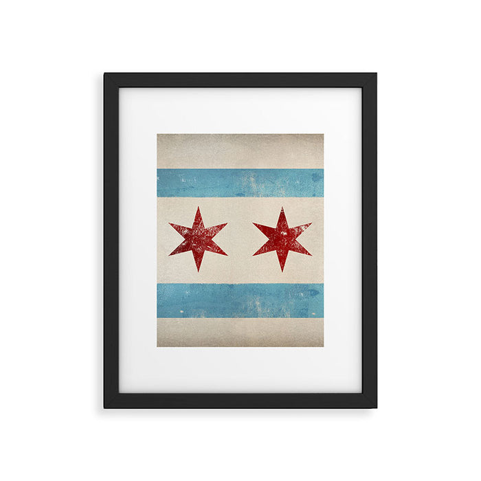 Chicago Flag Framed Art Print Gallery Image 1