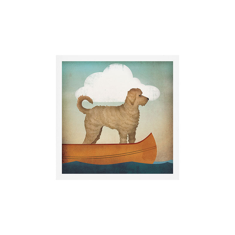 Doodle Goldendoodle Labradoodle Canoe Fowler Art Print Gallery Image 1