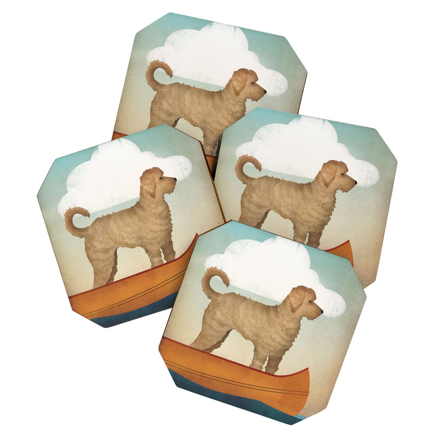 Doodle Goldendoodle Labradoodle Canoe Fowler Coaster Gallery Image 1