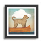 Doodle Goldendoodle Labradoodle Canoe Fowler Framed Art Print Gallery Image 1