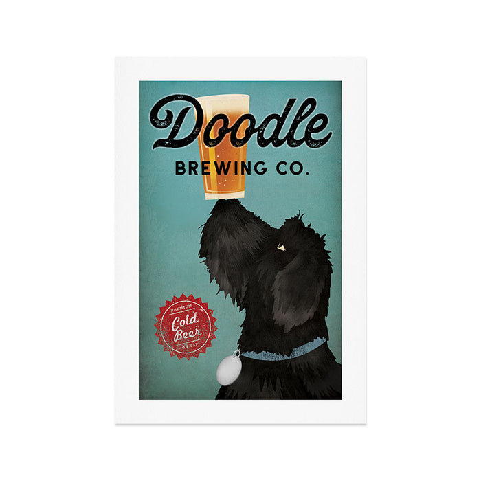 Goldendoodle Labradoodle Beer Art Print Gallery Image 1