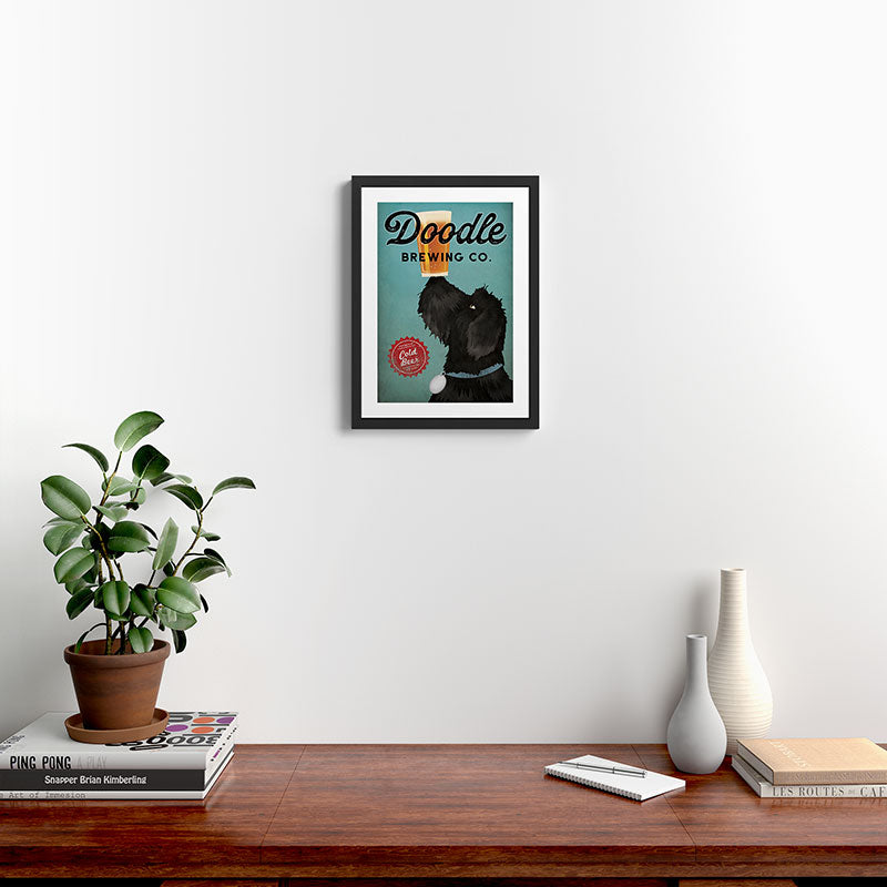 Goldendoodle Labradoodle Beer Framed Art Print Gallery Image 2