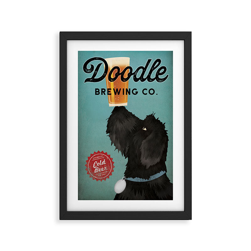 Goldendoodle Labradoodle Beer Framed Art Print Gallery Image 2
