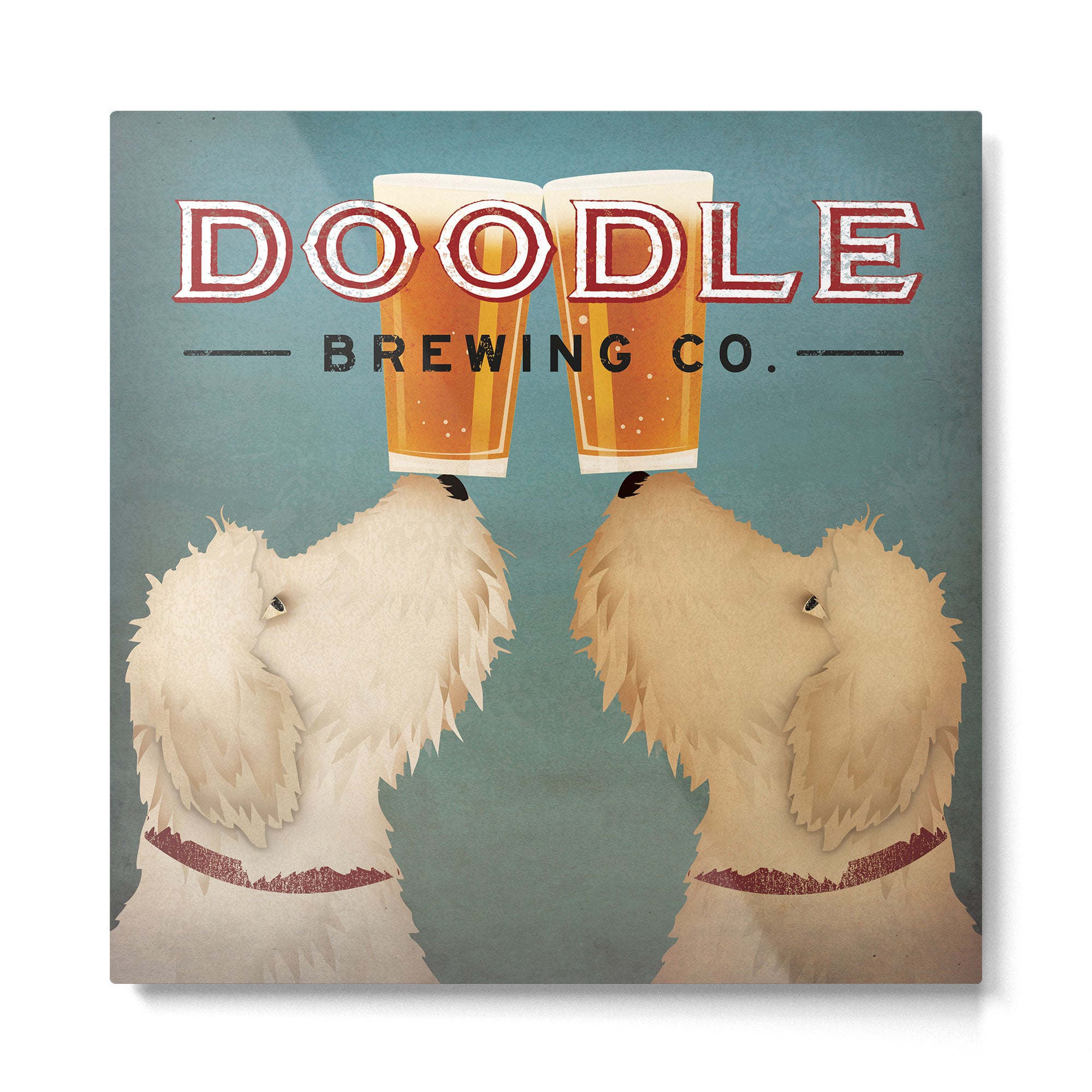 Goldendoodle Labradoodle Doodle Brewing Co. Beer Sign Metal Print Gallery Image 2