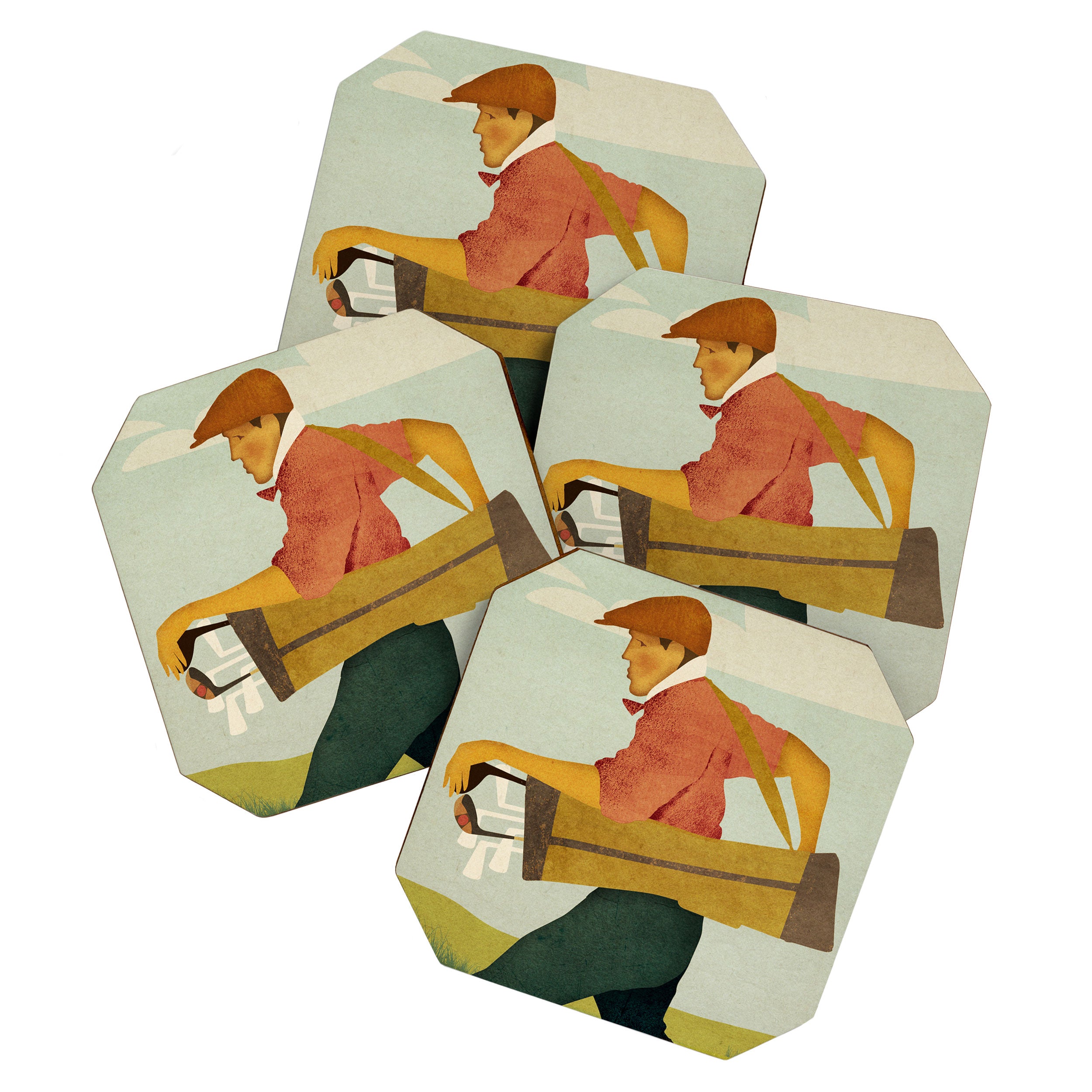Golfer Vintage Golf Coaster Gallery Image 1