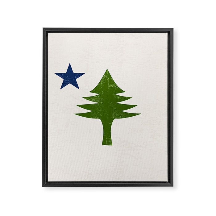Original Maine Flag Framed Canvas Print Gallery Image 1