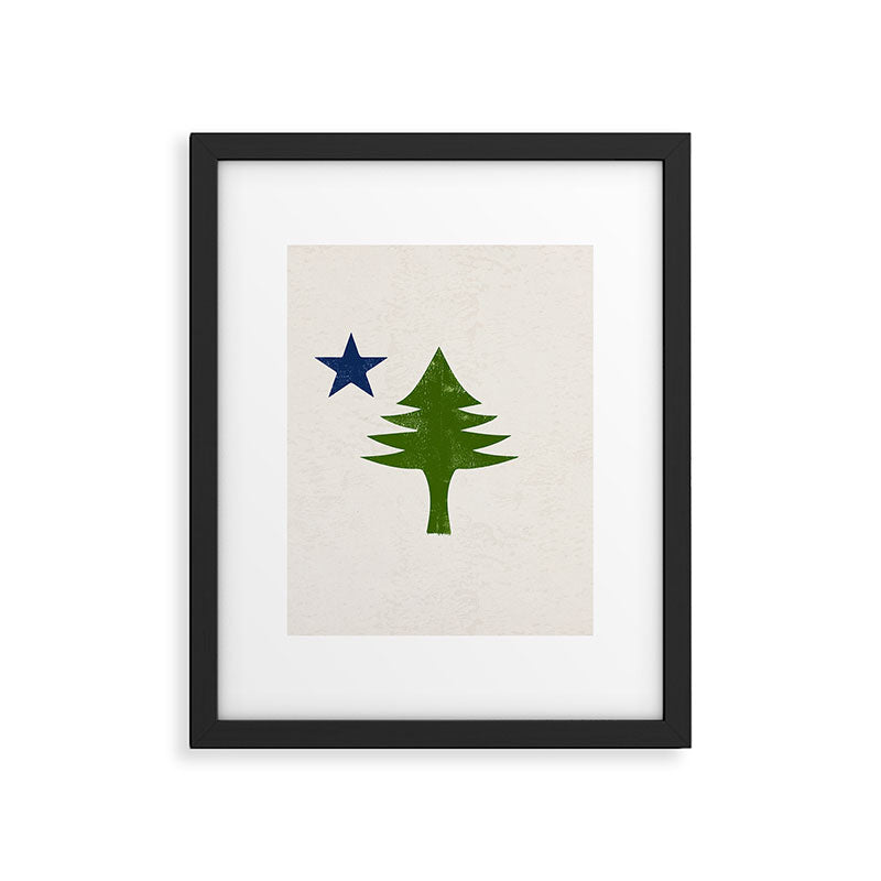 Original Maine Flag Framed Art Print Gallery Image 5
