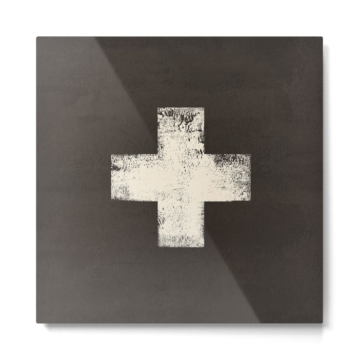Ski Patrol Sign Cross X Vintage Metal Print Gallery Image 1