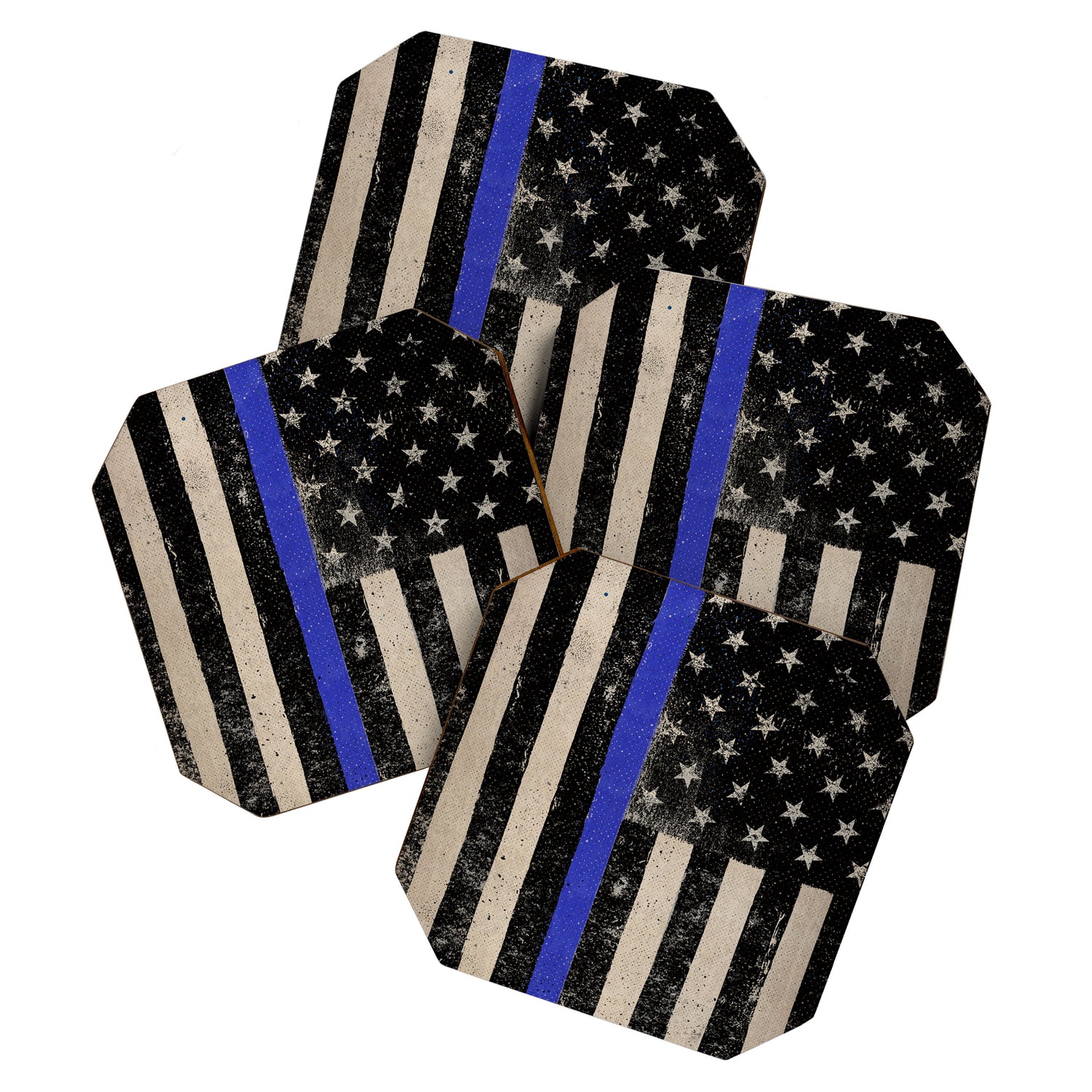 Thin Blue Line Police Flag First Responder USA Hero Coaster Gallery Image 1