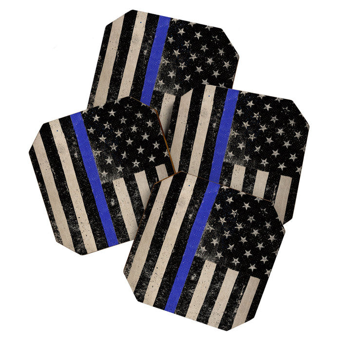 Thin Blue Line Police Flag First Responder USA Hero Coaster Gallery Image 1