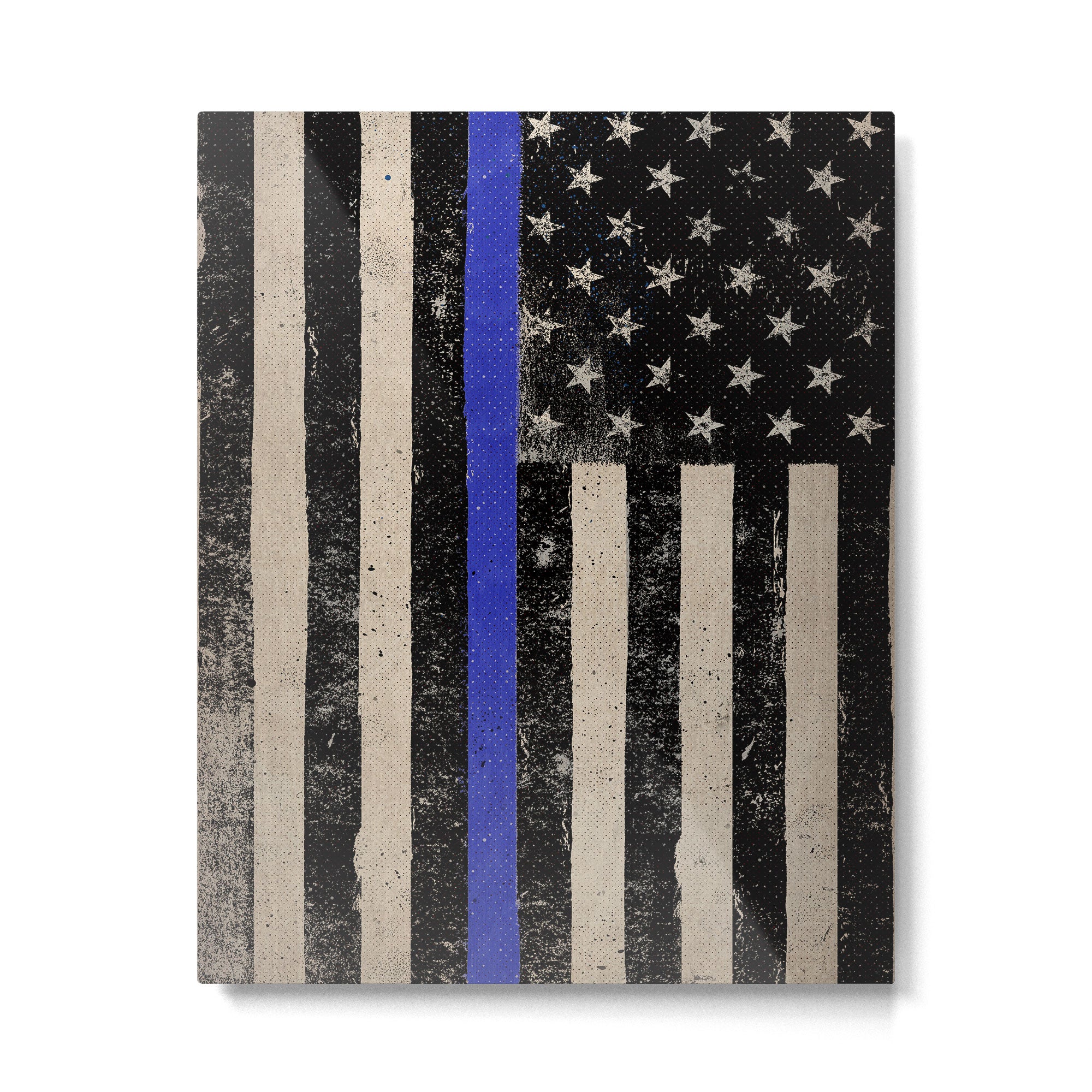 Thin Blue Line Police Flag First Responder USA Hero Metal Print Gallery Image 4