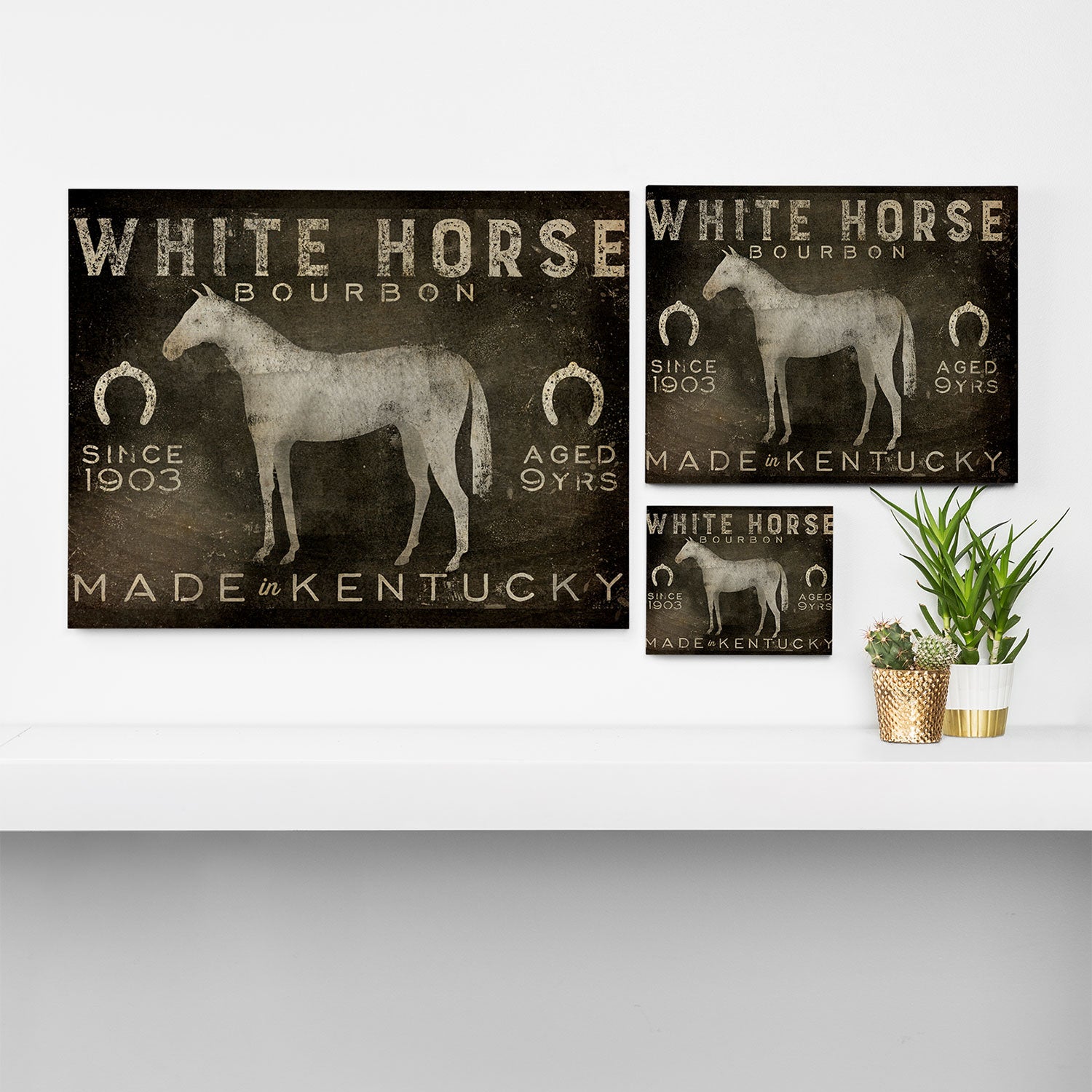 White Horse Bourbon Whiskey Kentucky USA Canvas Print Gallery Image 3