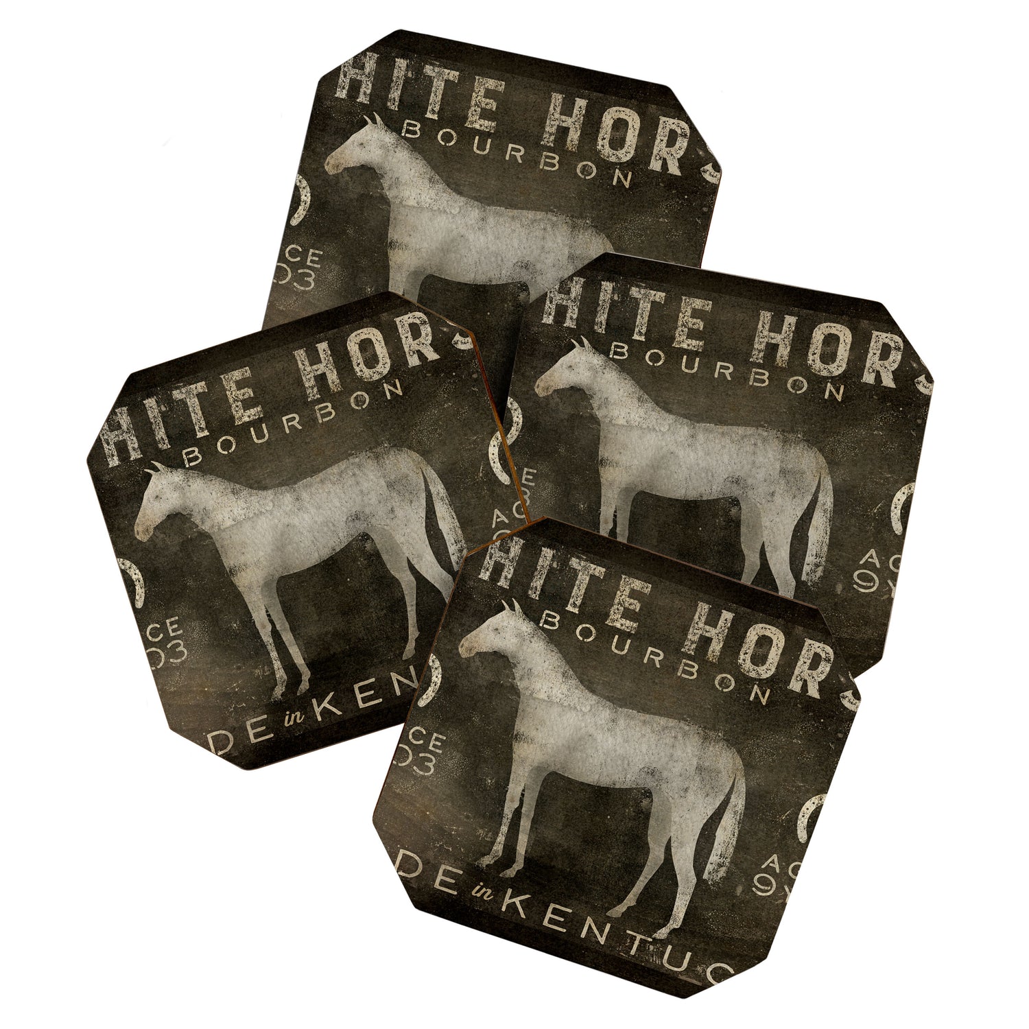 White Horse Bourbon Whiskey Kentucky USA Coaster Gallery Image 1