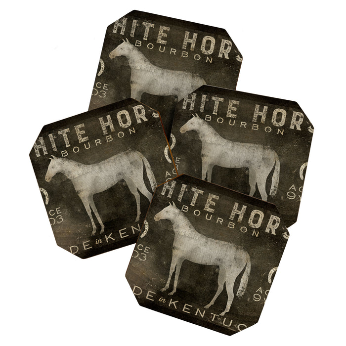 White Horse Bourbon Whiskey Kentucky USA Coaster Gallery Image 1