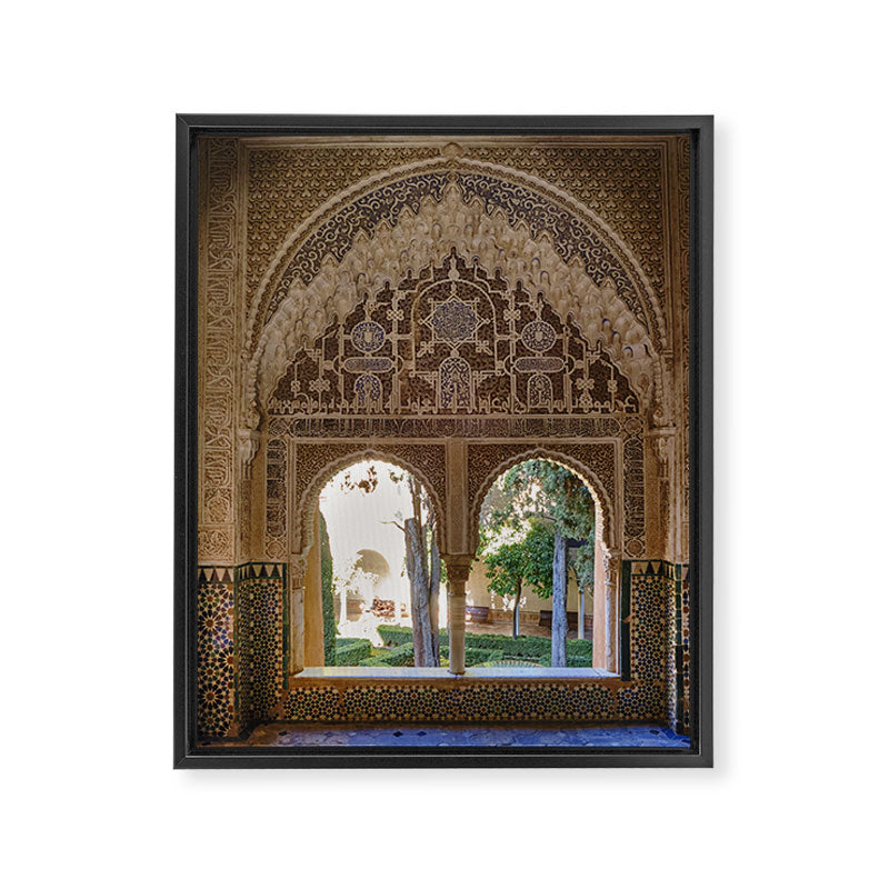 Lindaraja oriel. The Alhambra palace. Granada. Spain. Medium format, Film Framed Canvas Print Gallery Image 8