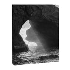 Sunrays Through The Arch. Del Medio Beach. At Sunrise. Bw Canvas Print Gallery Image 8