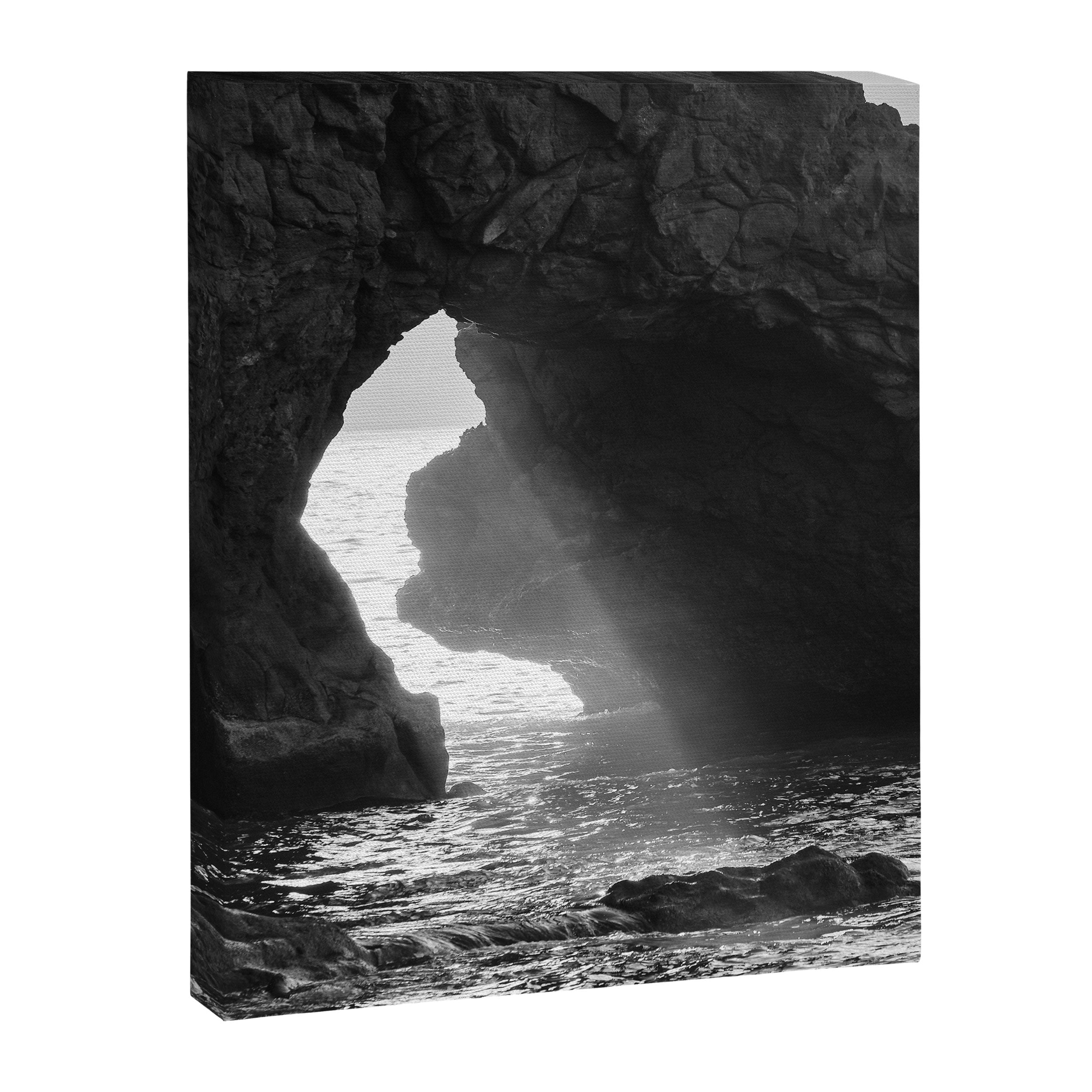 Sunrays Through The Arch. Del Medio Beach. At Sunrise. Bw Canvas Print Gallery Image 8
