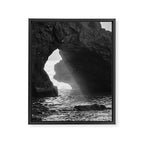 Sunrays Through The Arch. Del Medio Beach. At Sunrise. Bw Framed Canvas Print Gallery Image 8