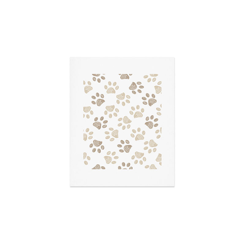 Seamless pattern for textile design. Seamless light brown colored paw print background Art Print Gallery Image 1
