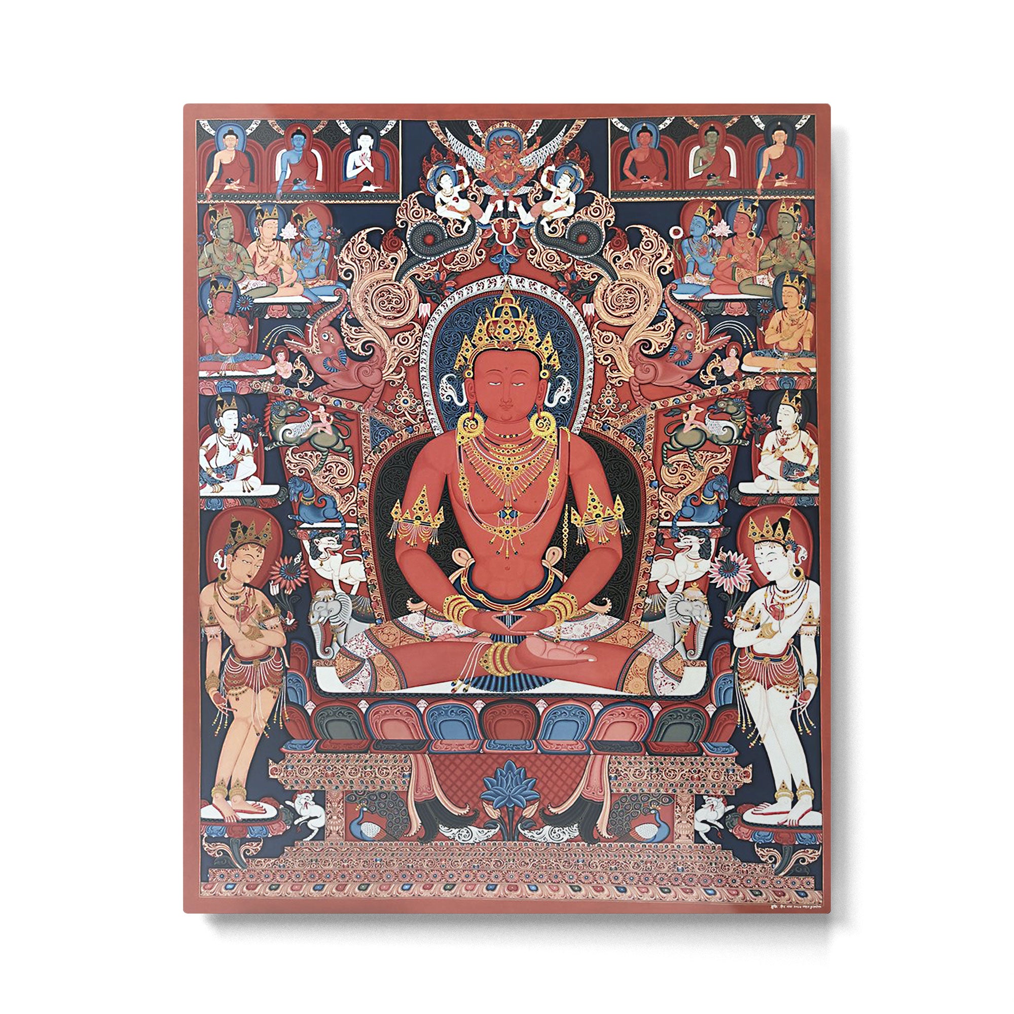 Amitabha Buddha Tibetan Buddhist Thangka Metal Print Gallery Image 6