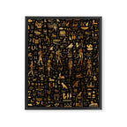 Ancient Egyptian Hieroglyphics Obsidian Copper Framed Canvas Print Gallery Image 8