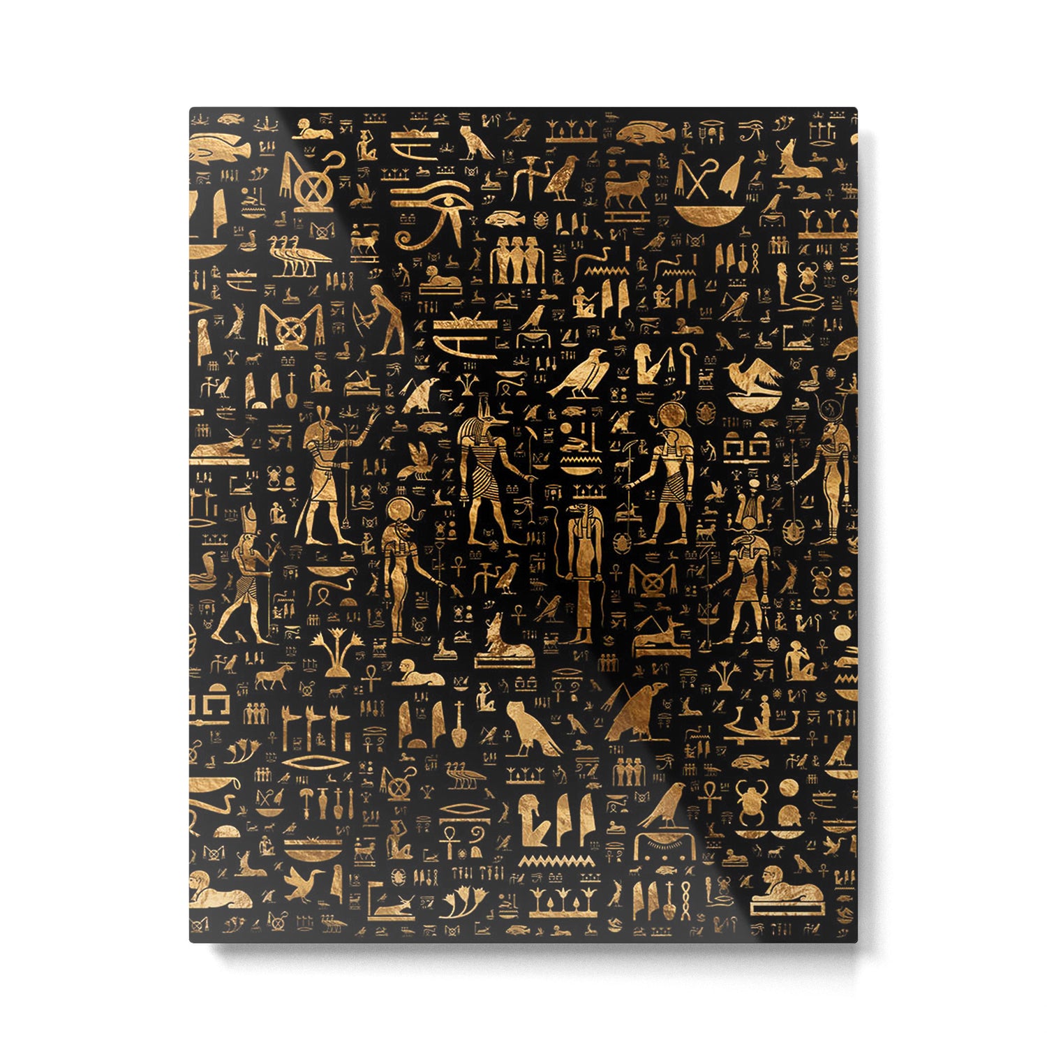 Ancient Egyptian Hieroglyphics Obsidian Copper Metal Print Gallery Image 6