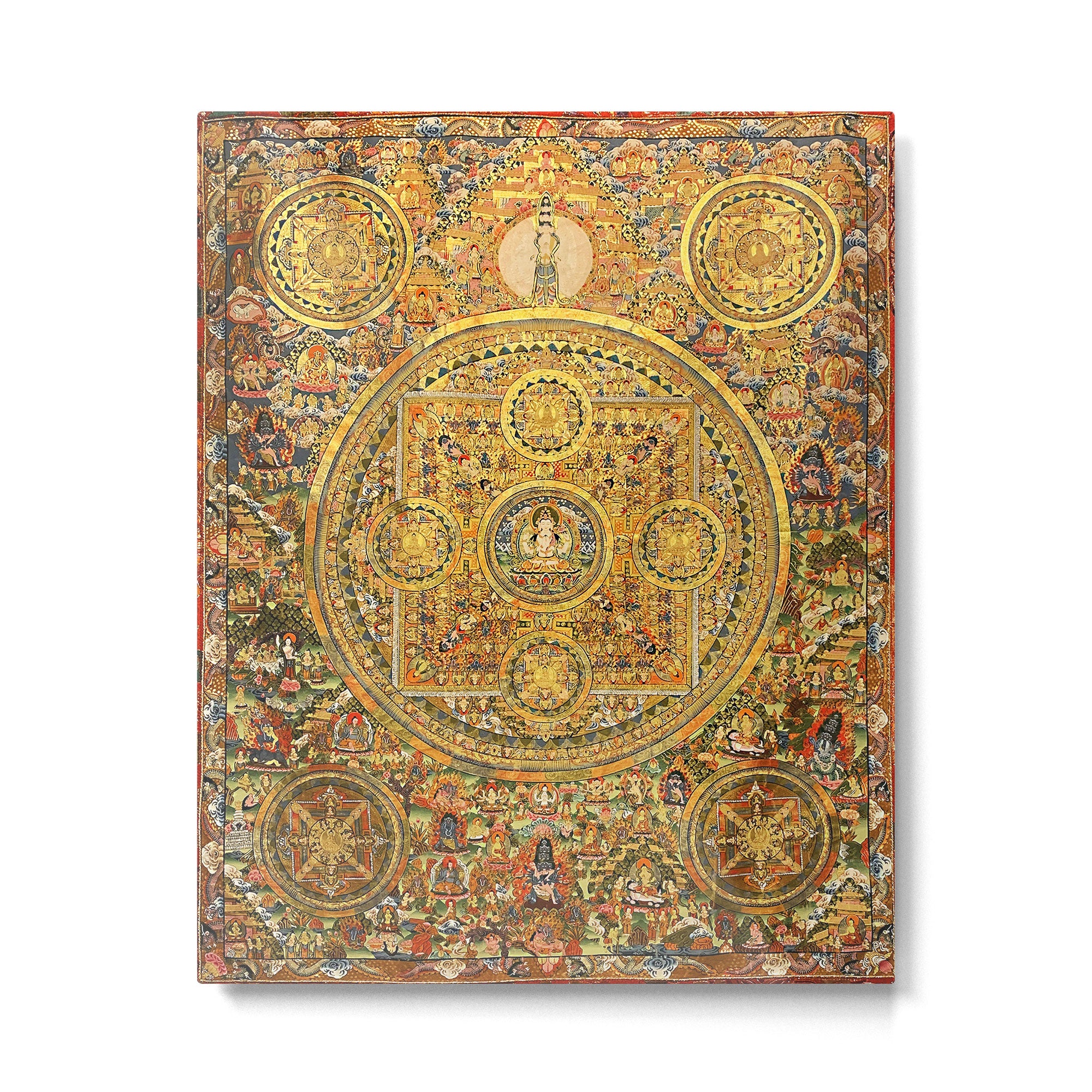 Buddhist Gold Avalokiteshvara Mandala Thangka Metal Print Gallery Image 6