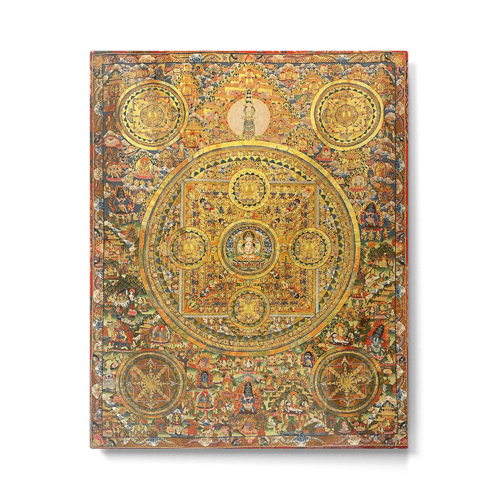 Buddhist Gold Avalokiteshvara Mandala Thangka Metal Print Gallery Image 1