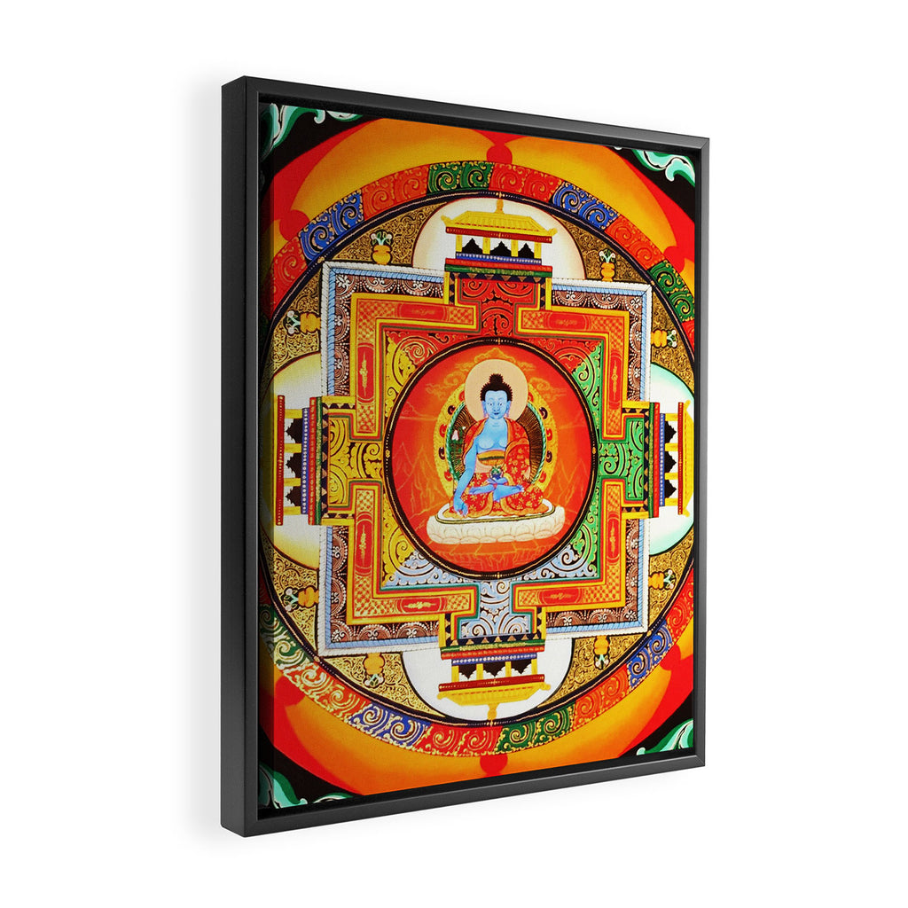 Buddhist Healing Mandala Framed Canvas Print Gallery Image 2