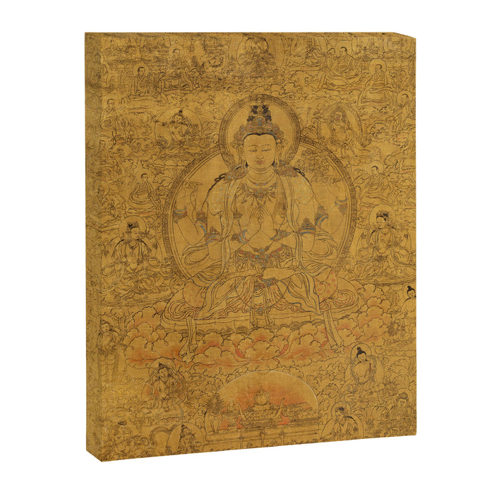 Buddhist Thangka Avalokiteshvara Shadakshari-Lokeshvara Canvas Print Gallery Image 1